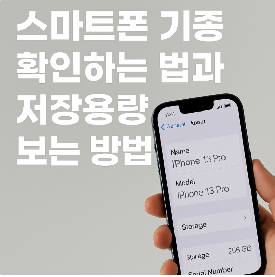스마트폰 기종 확인하는 법과 저장용량 보는 방법