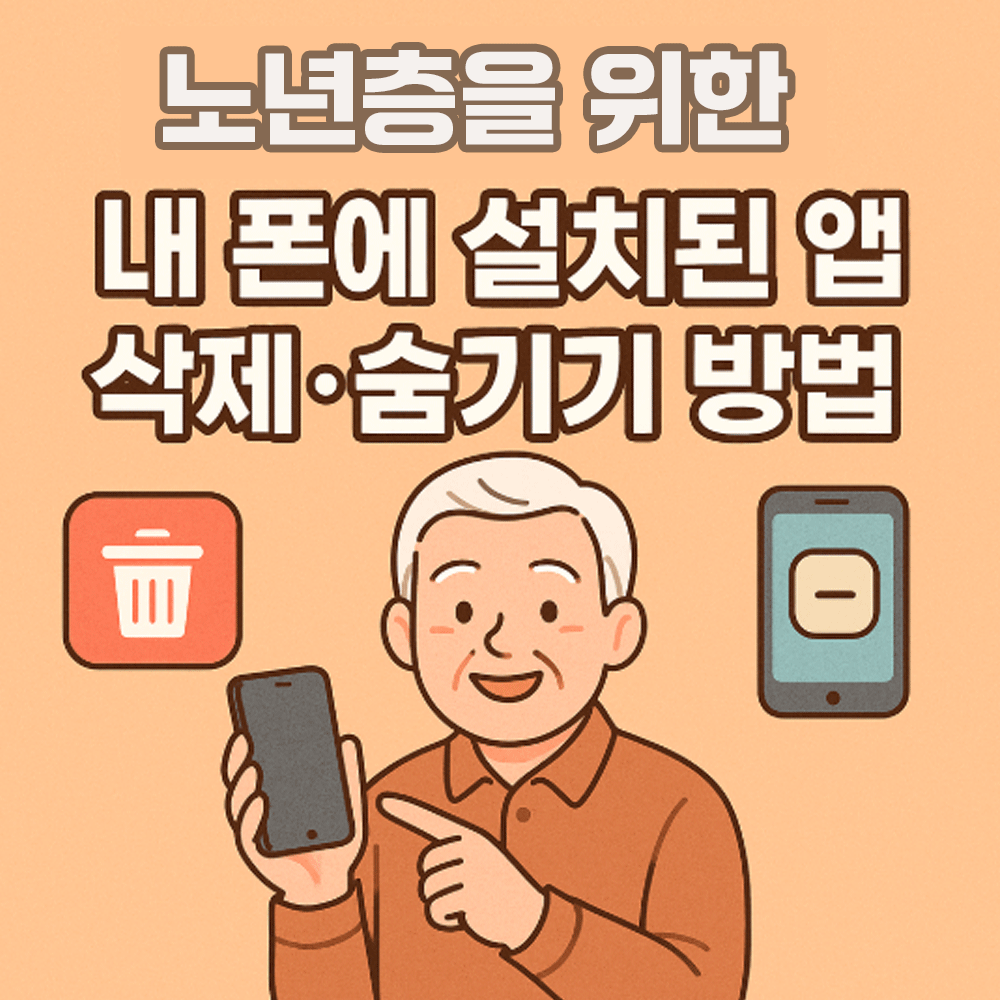 노년층을 위한 내 폰에 설치된 앱 삭제·숨기기 방법