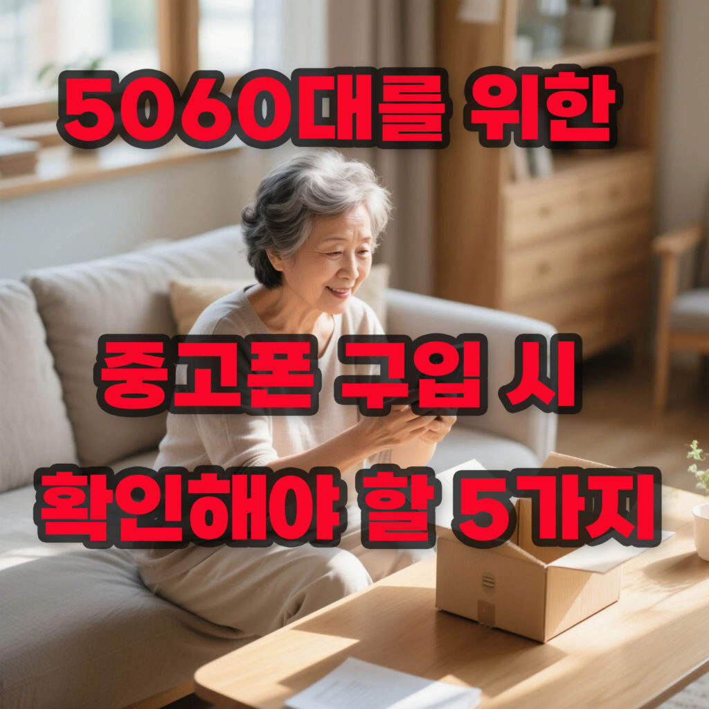 5060대를 위한 중고폰 구입 시 반드시 확인해야 할 5가지