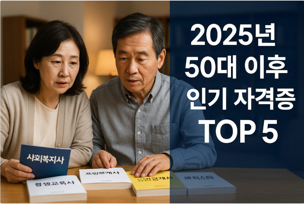2025년 50대 이후 인기 자격증 top5