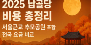 2025 납골당 비용 총정리