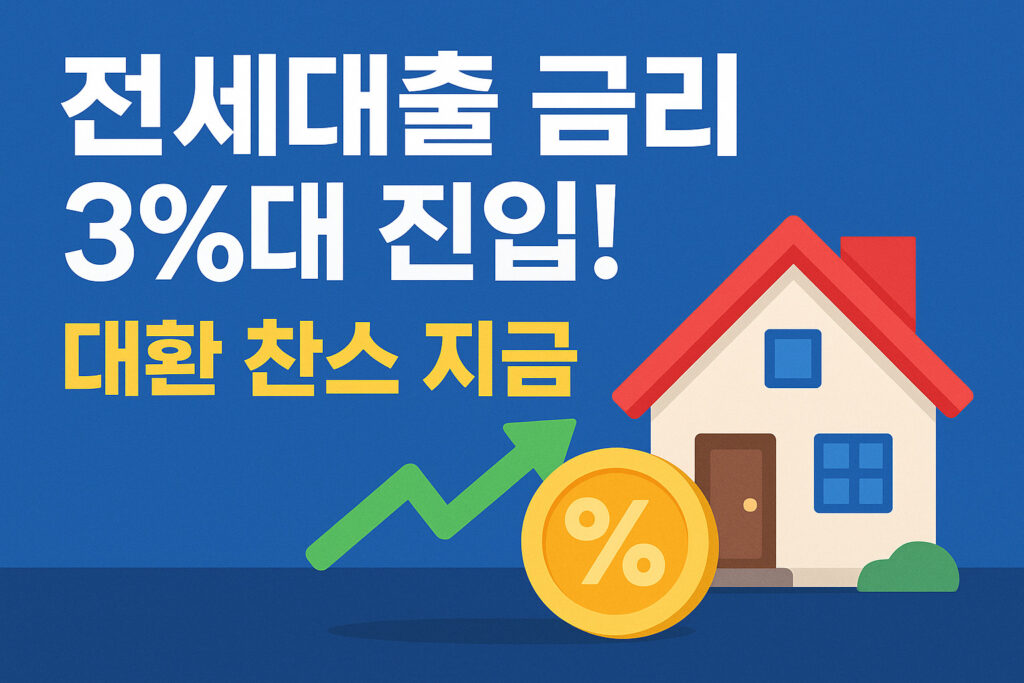 전세대출 금리 3%대 진입! 지금이 대환 찬스