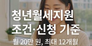 청년월세지원 조건 신청 기준