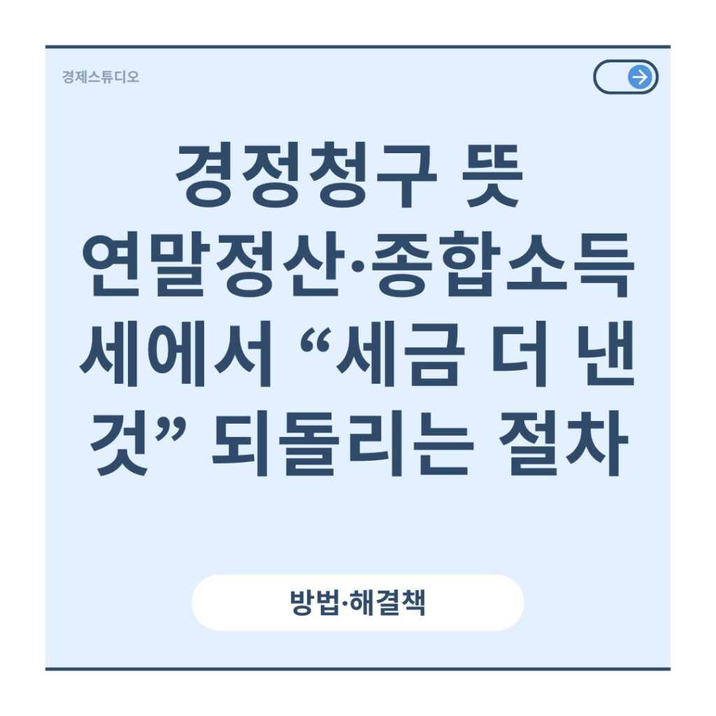 경정청구 뜻 연말정산·종합소득세에서 “세금 더 낸 것” 되돌리는 절차