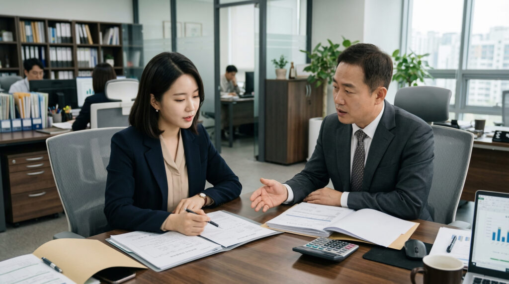 건강보험료 상담받는 여성 