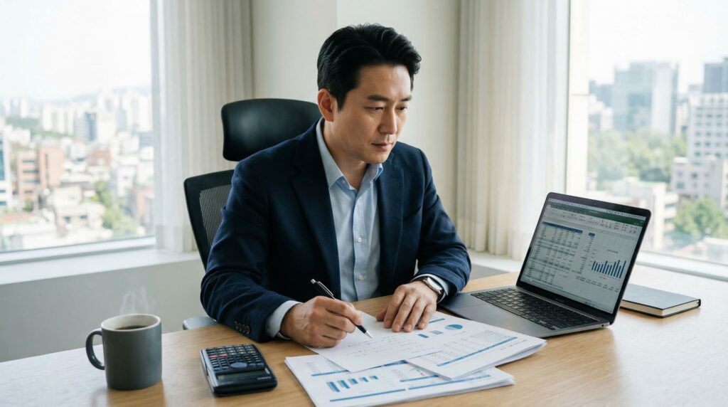 소상공인 정책자금 준비하는 남자