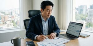 소상공인 정책자금 준비하는 남자