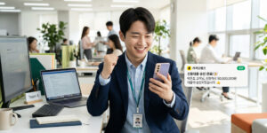 직장인 신용대출 조건 확인하는 남자