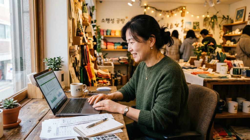내 신용점수 지금 바로 조회 방법 확인하고 있는 여성