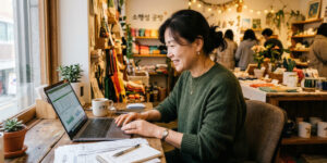 내 신용점수 지금 바로 조회 방법 확인하고 있는 여성
