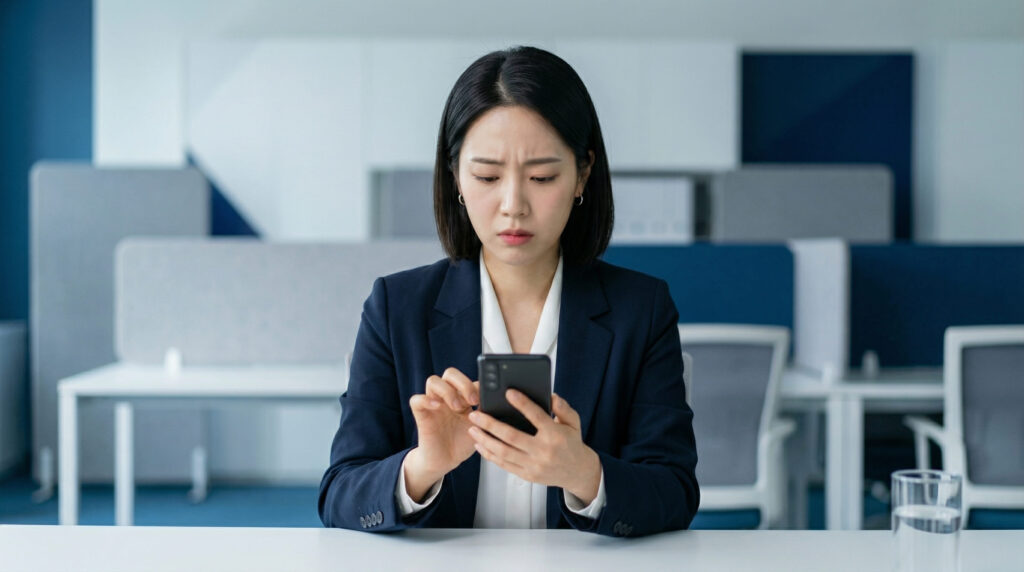 카카오뱅크 신용대출 금리 비교하는 여성 