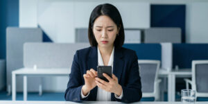 카카오뱅크 신용대출 금리 비교하는 여성