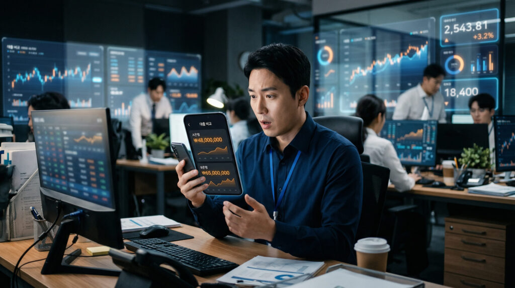 채무통합 대환대출 같은 조건인데 결과 왜 다를까 고민하는 남자