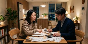 소득인정액 재산 확인하는 부부