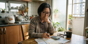 재산세 고민하는 중년 여성