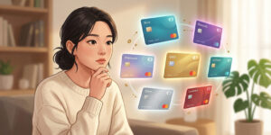 신용카드 혜택 비교 하는 여성