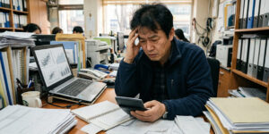 개인사업자 대출 계속 거절되어 스트레스 받은 남성