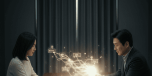 카드 연체 없이 신용점수 관리하는 비법 확인하는 여성과 남성